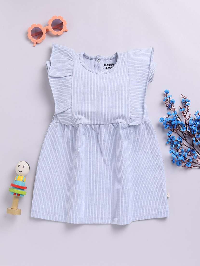 girls solid sleeveless flared dress