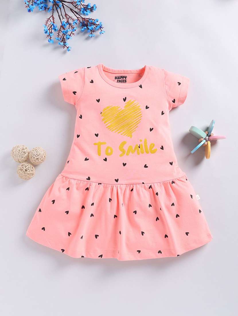 girls printed short sleeve tiered dress