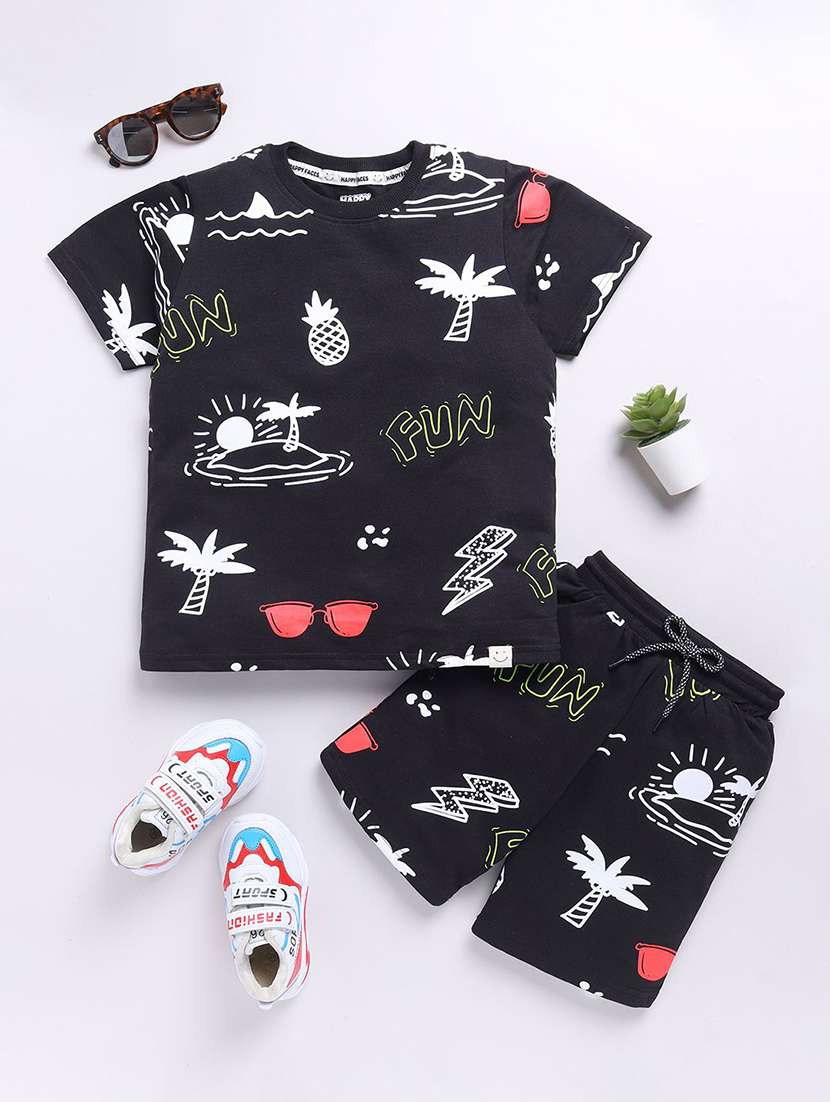 kids printed shorts co-ord set