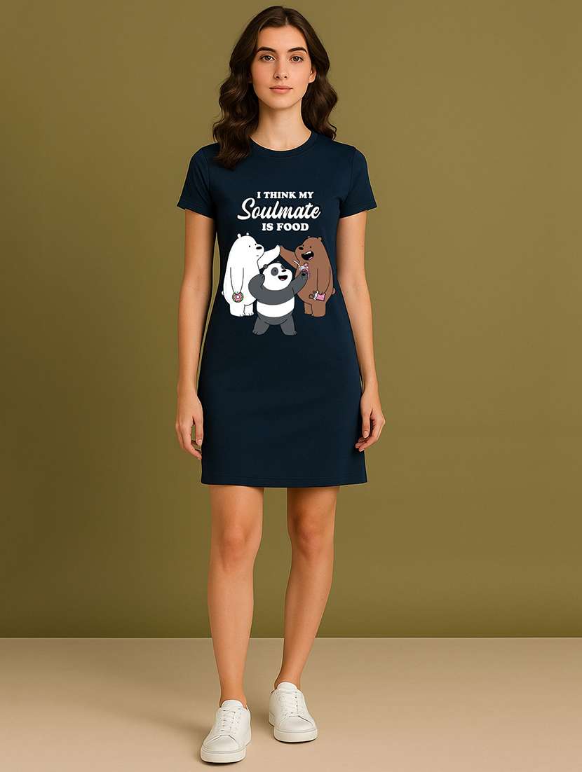 women printed short sleeve t-shirt dress - 22276530 -  Standard Image - 3