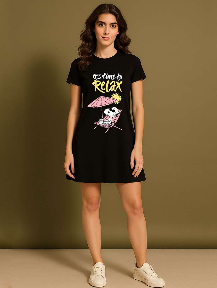 women printed short sleeve t-shirt dress - 22276531 -  Standard Image - 3