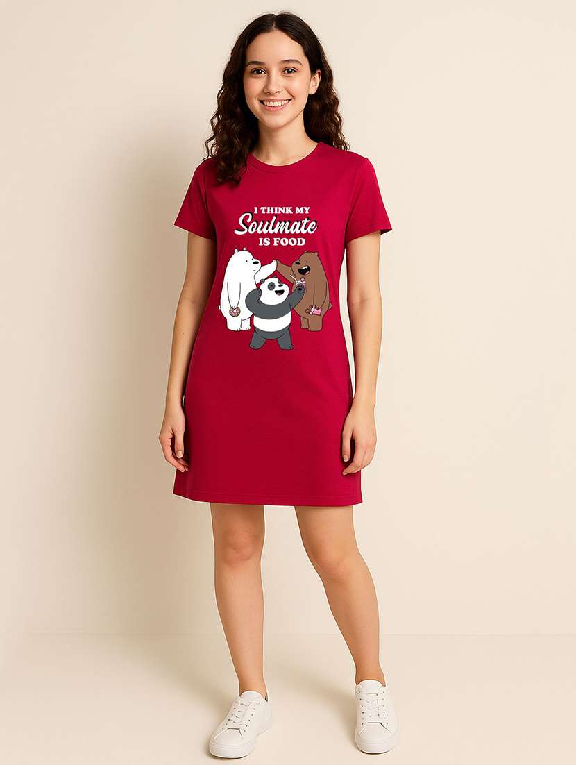 women printed short sleeve t-shirt dress - 22276532 -  Standard Image - 3