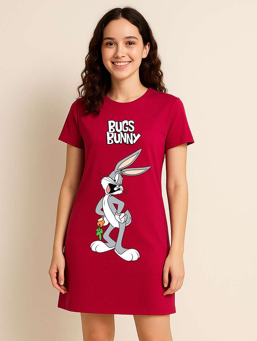 women printed short sleeve t-shirt dress