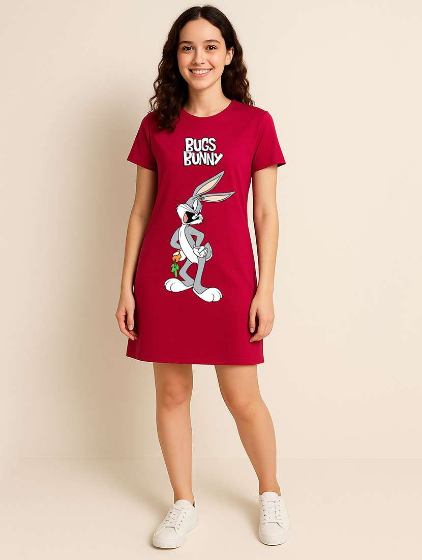 women printed short sleeve t-shirt dress - 22276533 -  Standard Image - 3