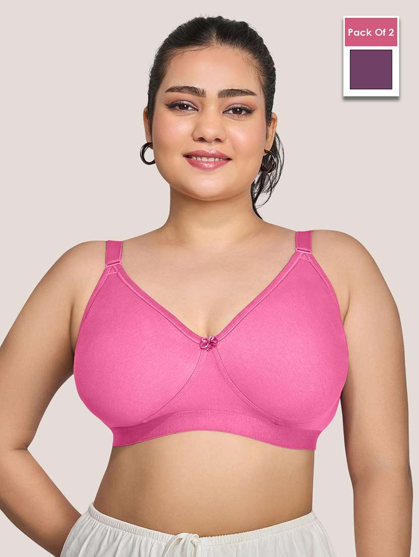 women pack of 2 solid minimizer bra