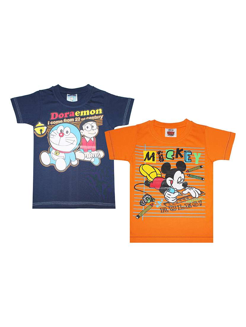 boys pack of 2 printed short sleeve t-shirt