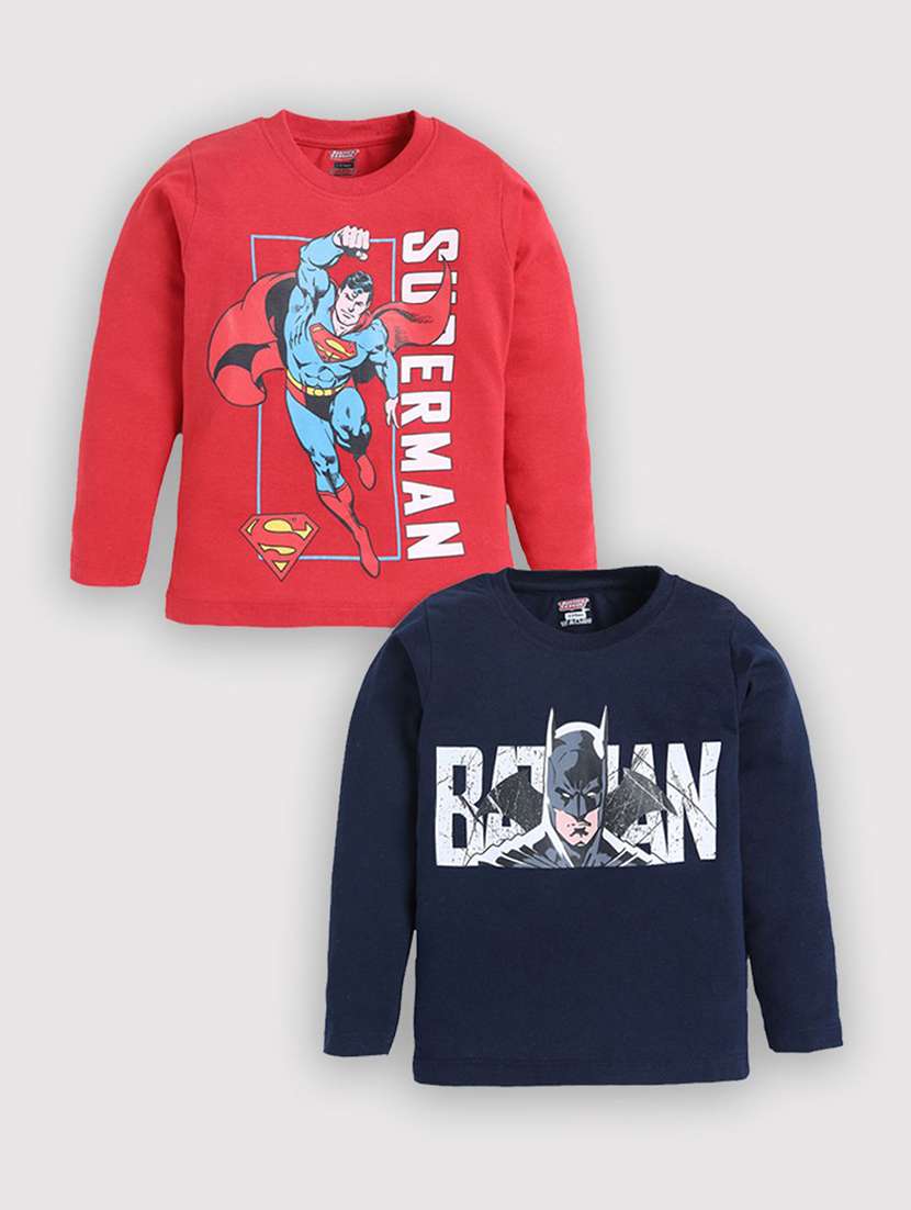 boys pack of 2 printed long sleeve t-shirt