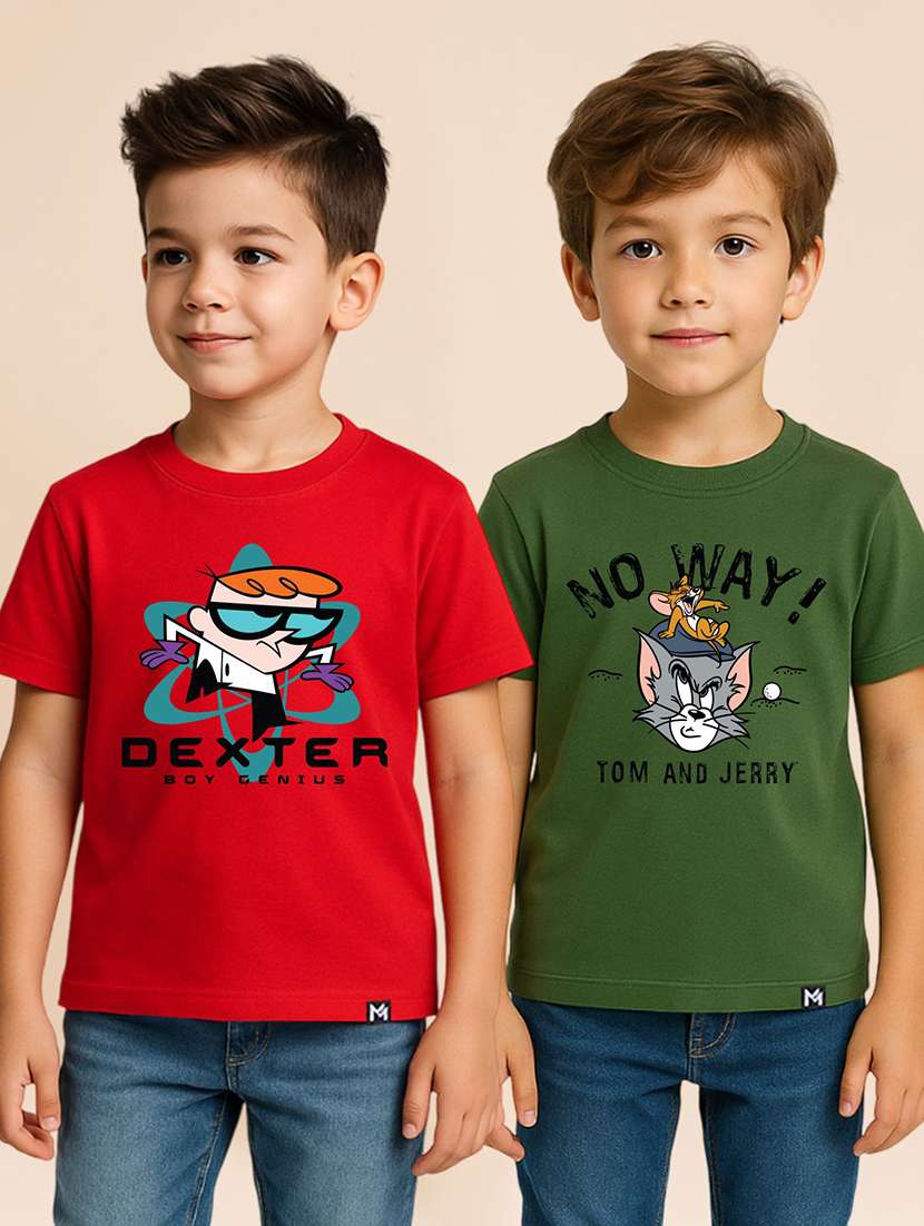 boys pack of 2 printed short sleeve t-shirt