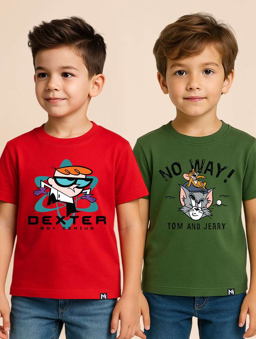 boys pack of 2 printed short sleeve t-shirt