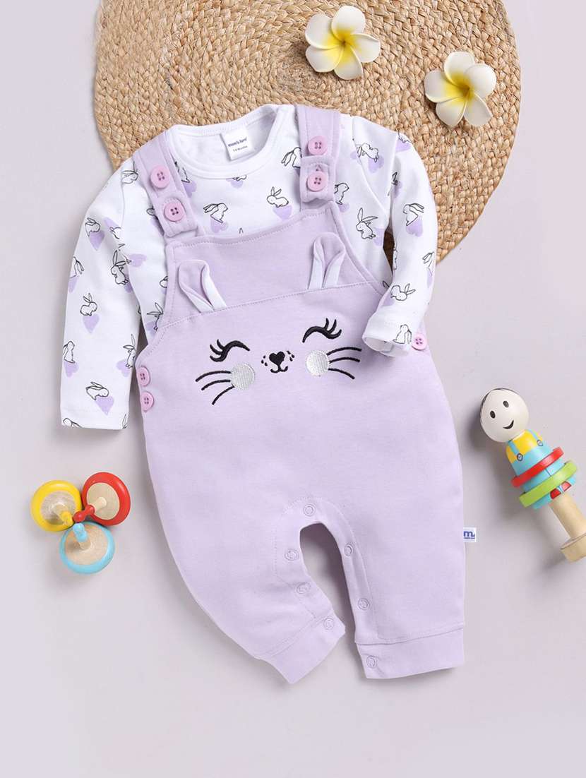 kids printed long sleeve romper 