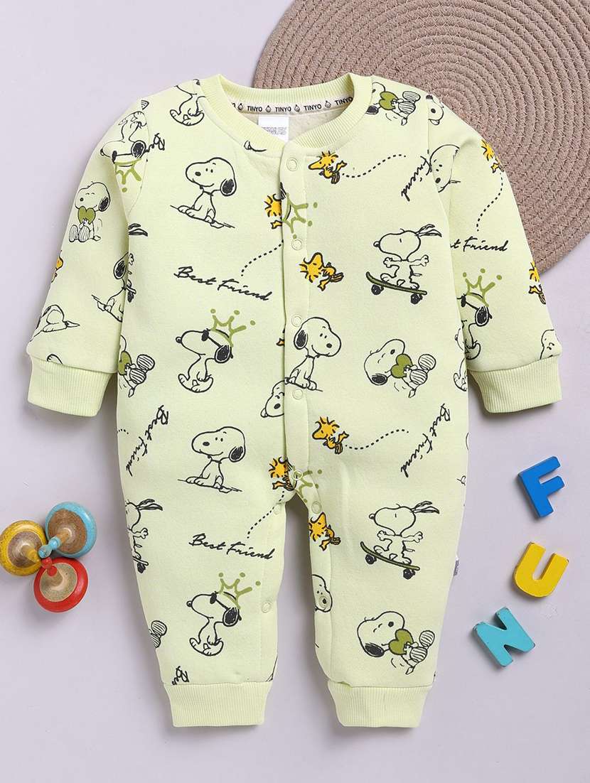 kids printed long sleeve romper