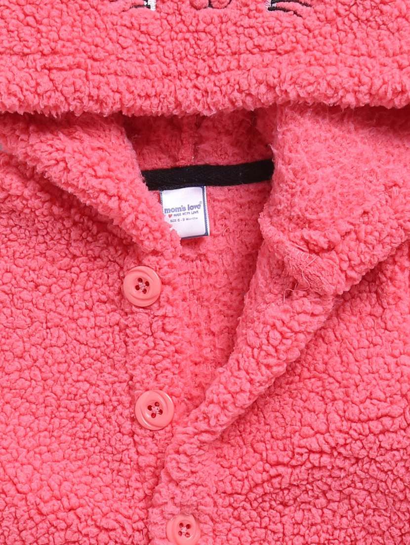 girls solid long sleeve hooded jacket - 22277043 -  Standard Image - 3