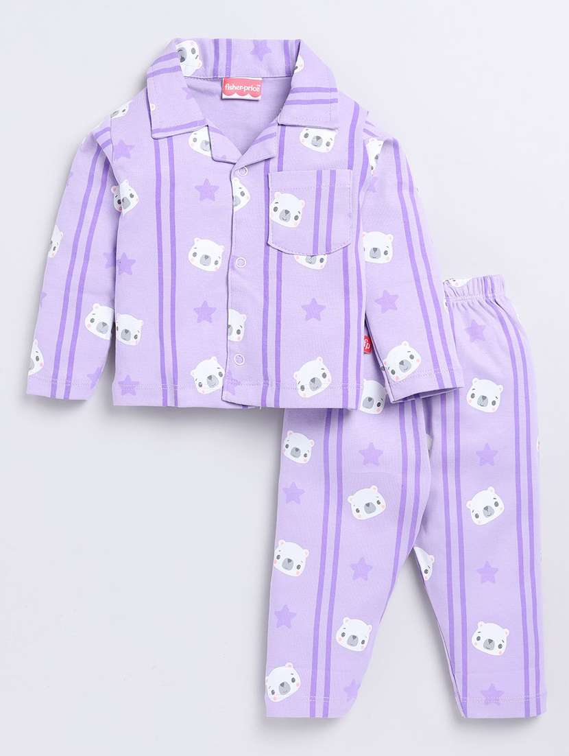 girls printed nightwear pyjama set