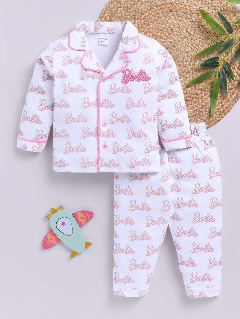 girls printed nightwear pyjama set