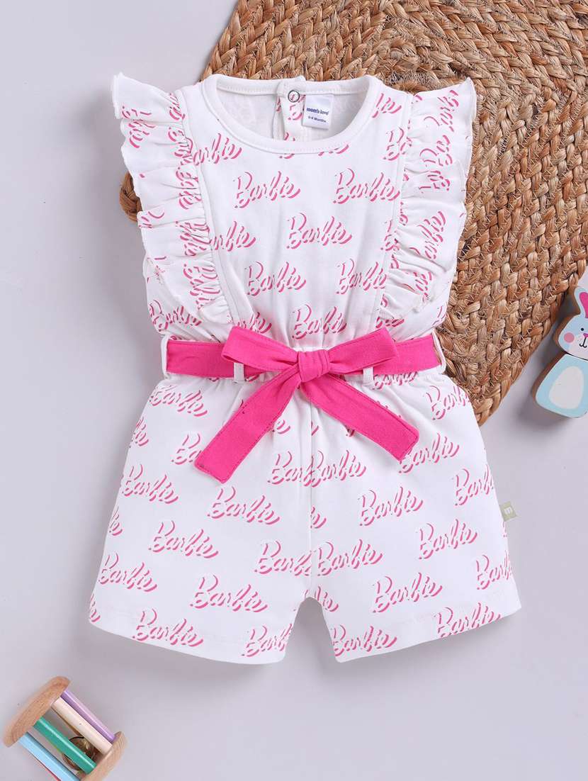 girls printed sleeveless romper
