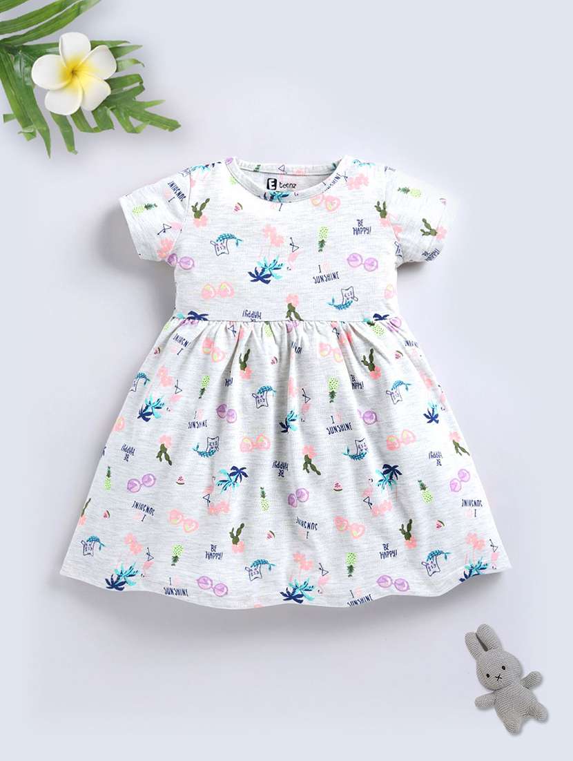 girls printed short sleeve a-line dress