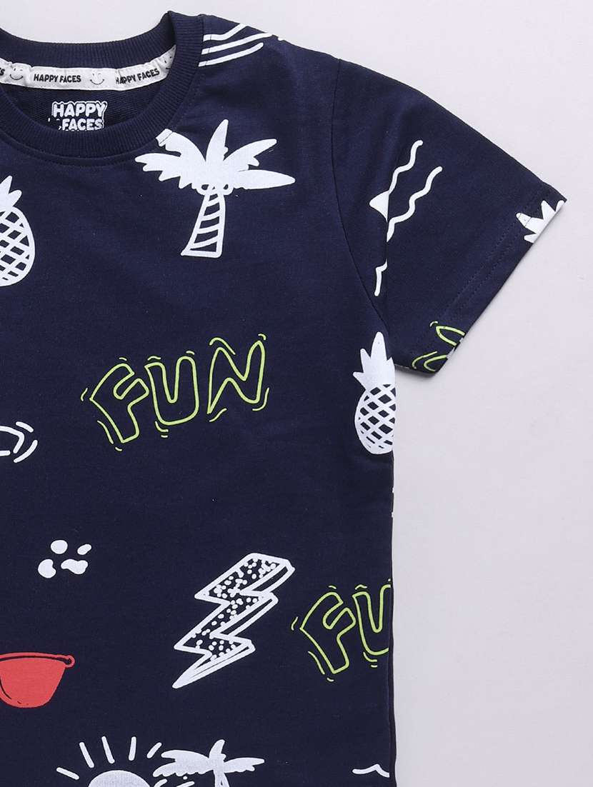 boys printed shorts co-ord set - 22277248 -  Standard Image - 3