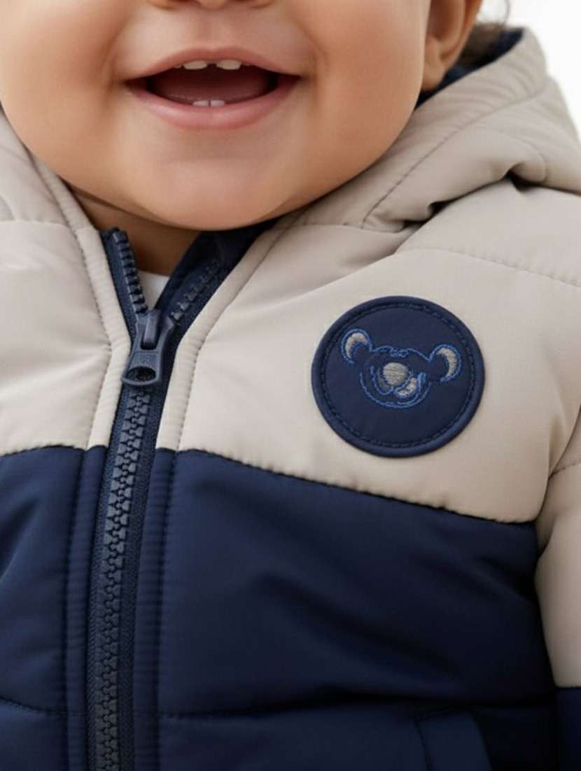 boys color blocked hooded quilted jacket - 22277405 -  Standard Image - 3