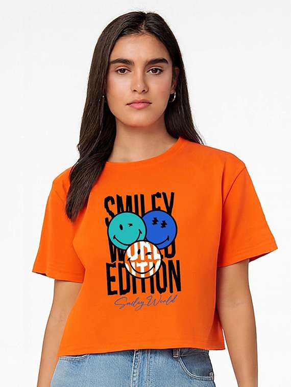 women printed round neck t-shirt