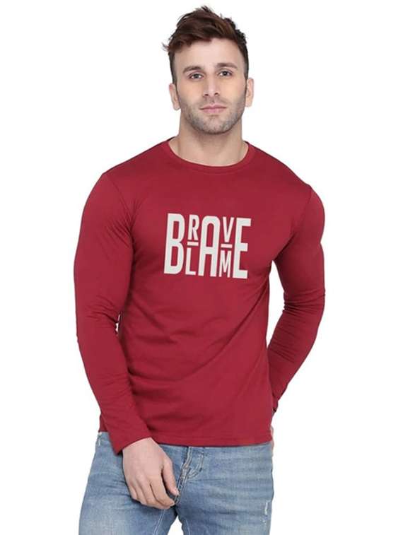 men printed long sleeve slim fit t-shirt