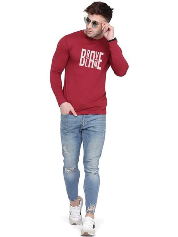 men printed long sleeve slim fit t-shirt - 22277493 -  Standard Image - 3