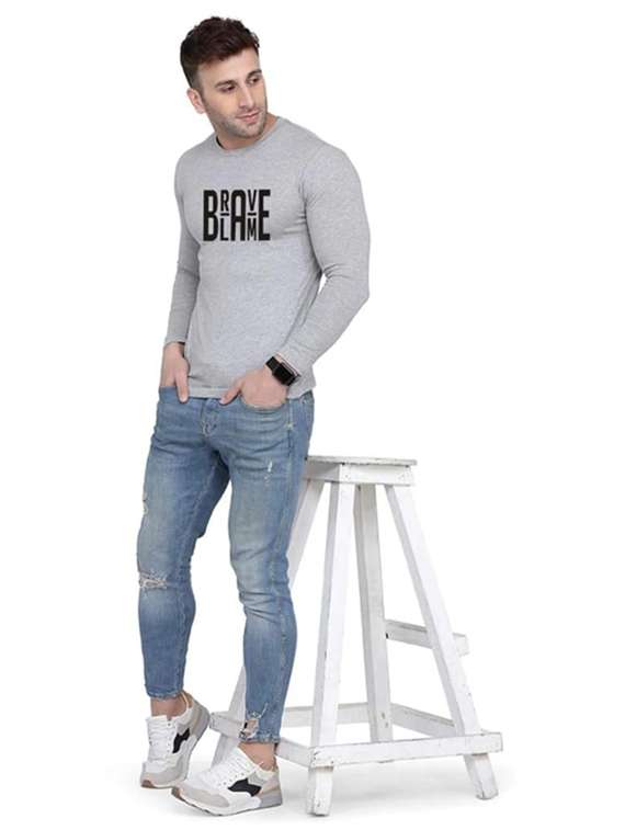 men printed long sleeve slim fit t-shirt - 22277494 -  Standard Image - 3