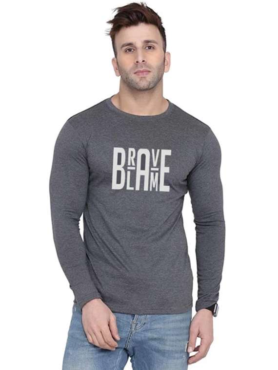 men printed long sleeve slim fit t-shirt