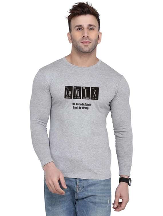 men printed long sleeve slim fit t-shirt
