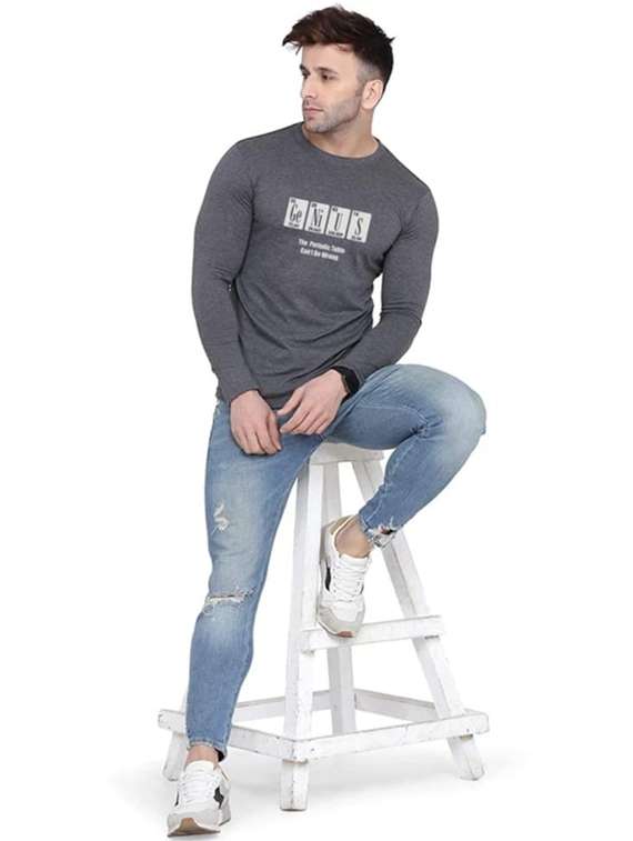 men printed long sleeve slim fit t-shirt - 22277499 -  Standard Image - 3