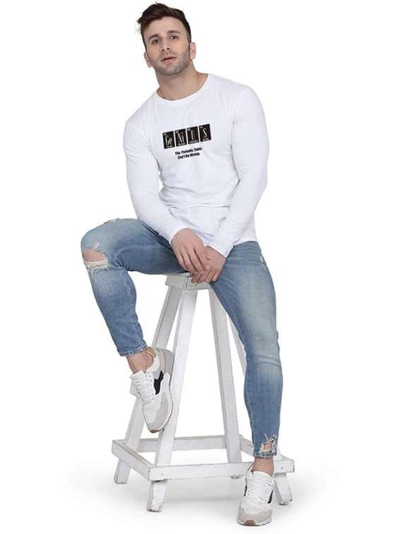 men printed long sleeve slim fit t-shirt - 22277501 -  Standard Image - 3