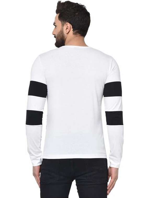 men color blocked long sleeve slim fit t-shirt - 22277502 -  Standard Image - 3