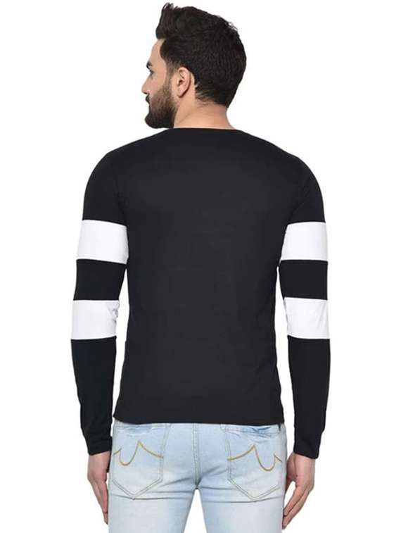 men color blocked long sleeve slim fit t-shirt - 22277503 -  Standard Image - 3