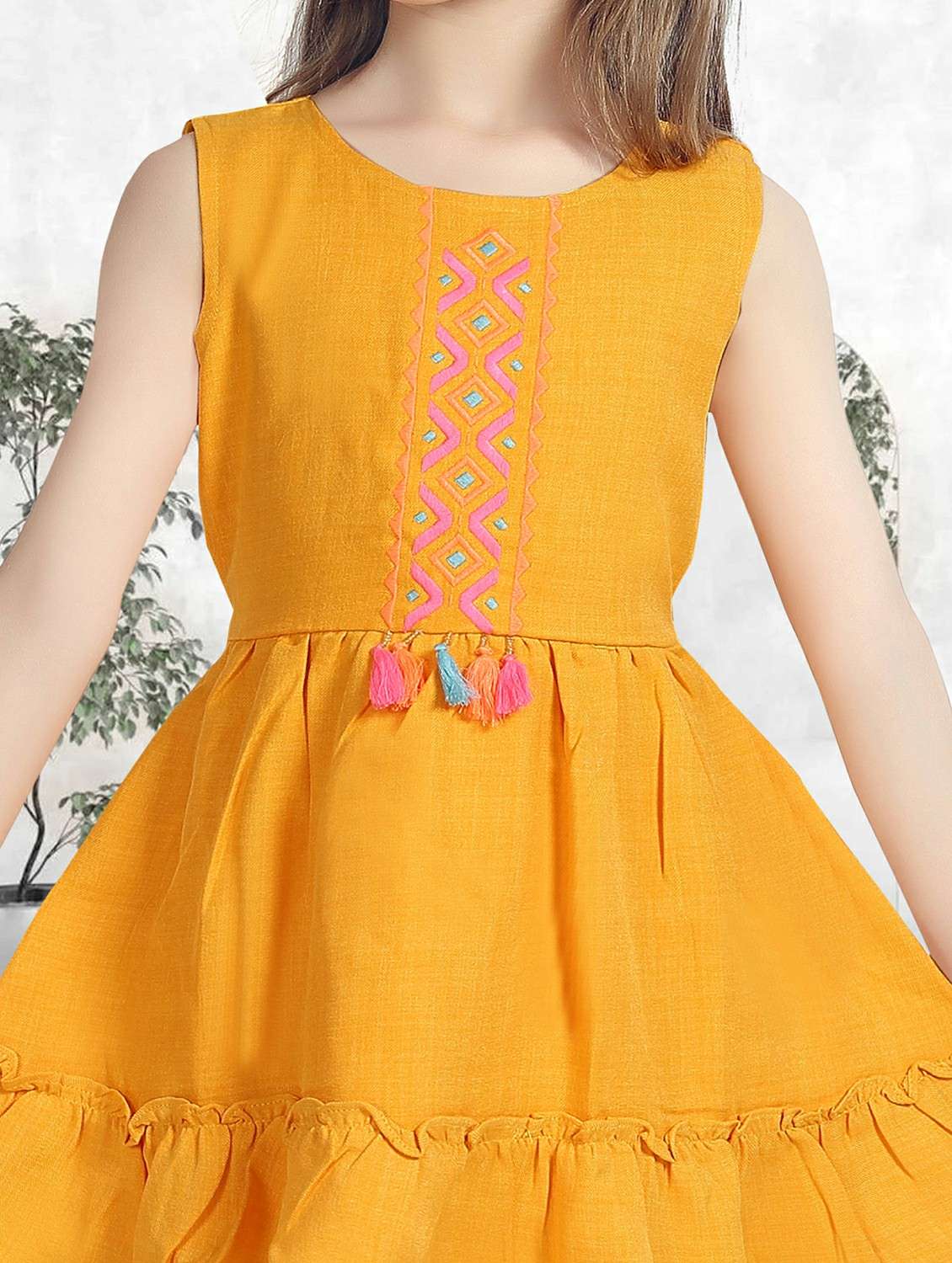 girls embroidered short sleeve tiered frock - 22277512 -  Standard Image - 5