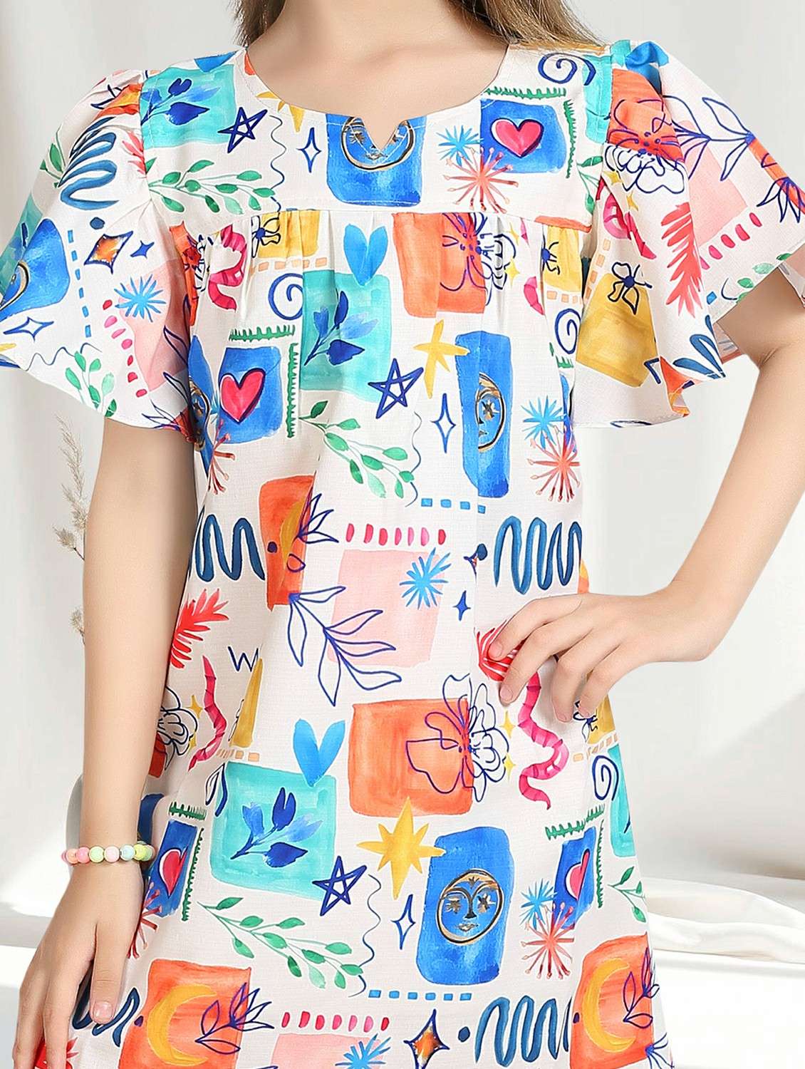 girls printed short sleeve a-line frock - 22277513 -  Standard Image - 5
