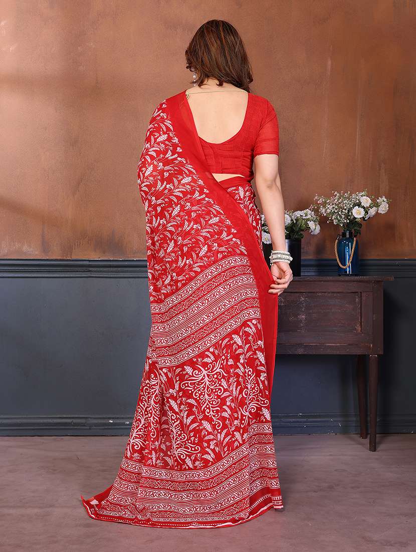 women printed casual wear saree with blouse - 22277521 -  Standard Image - 3