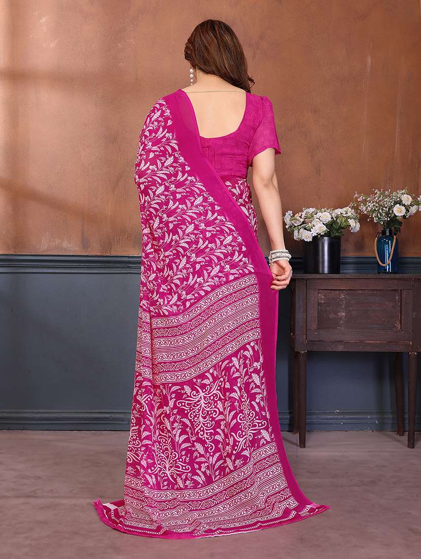 women printed casual wear saree with blouse - 22277523 -  Standard Image - 3