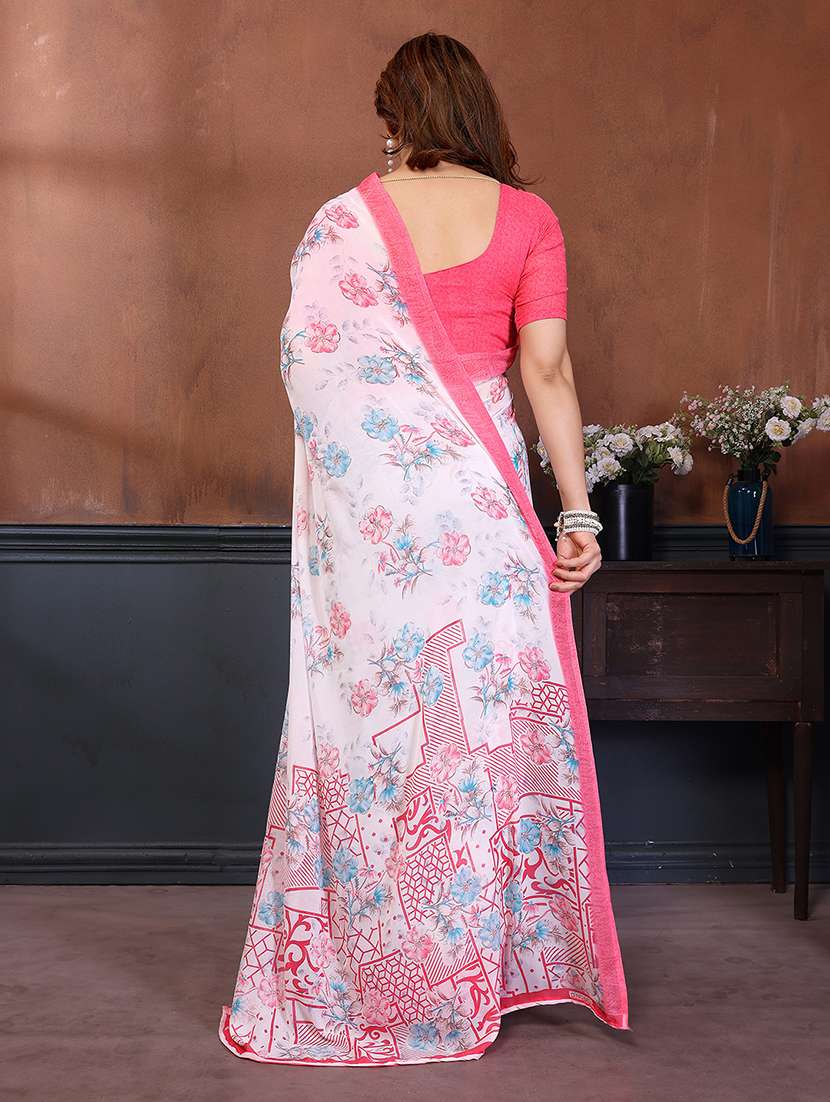 women printed casual wear saree with blouse - 22277527 -  Standard Image - 3