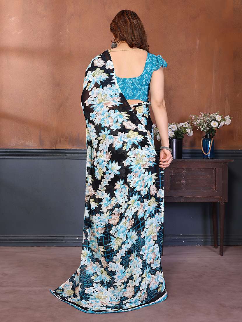women printed casual wear saree with blouse - 22277529 -  Standard Image - 3