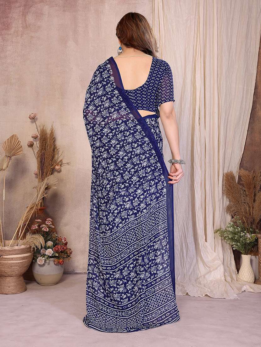 women printed casual wear saree with blouse - 22277533 -  Standard Image - 3