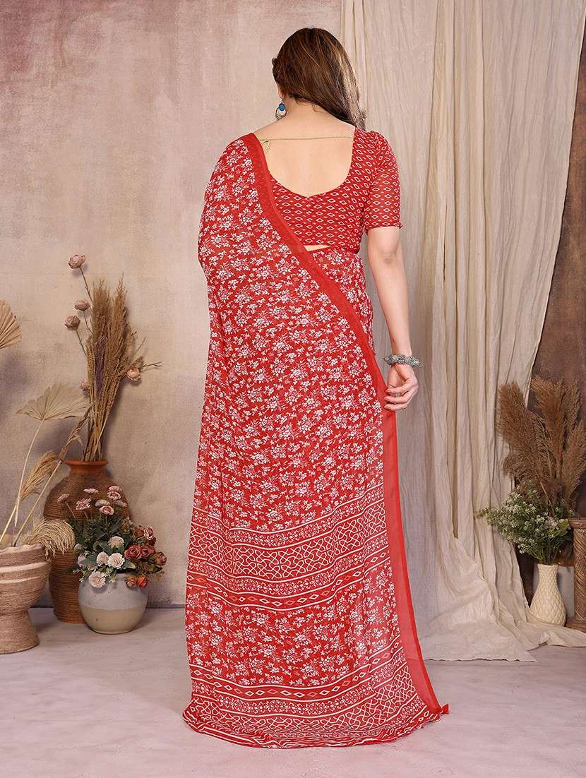 women printed casual wear saree with blouse - 22277535 -  Standard Image - 3