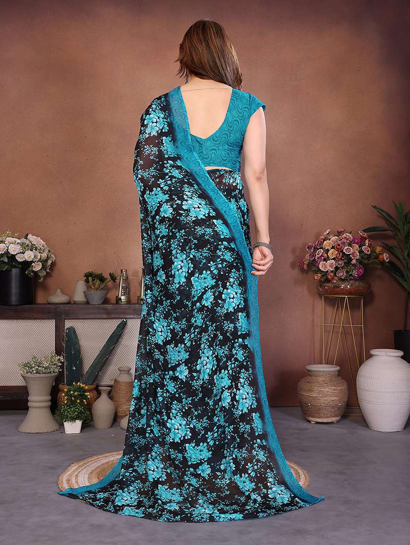 women printed casual wear saree with blouse - 22277552 -  Standard Image - 3