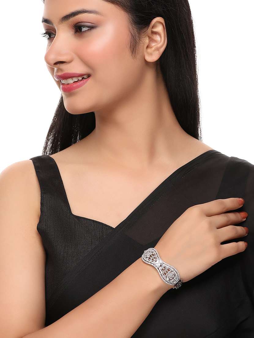 silver plated ad white american diamond bracelet - 22277846 -  Standard Image - 3