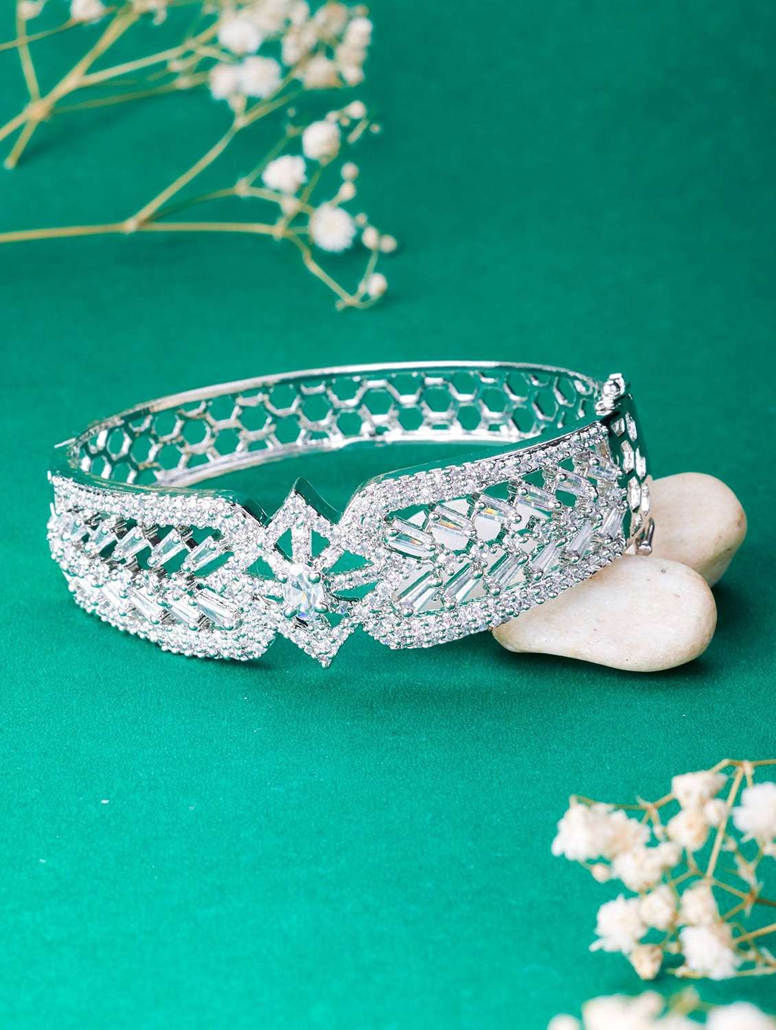 silver plated ad white american diamond bracelet