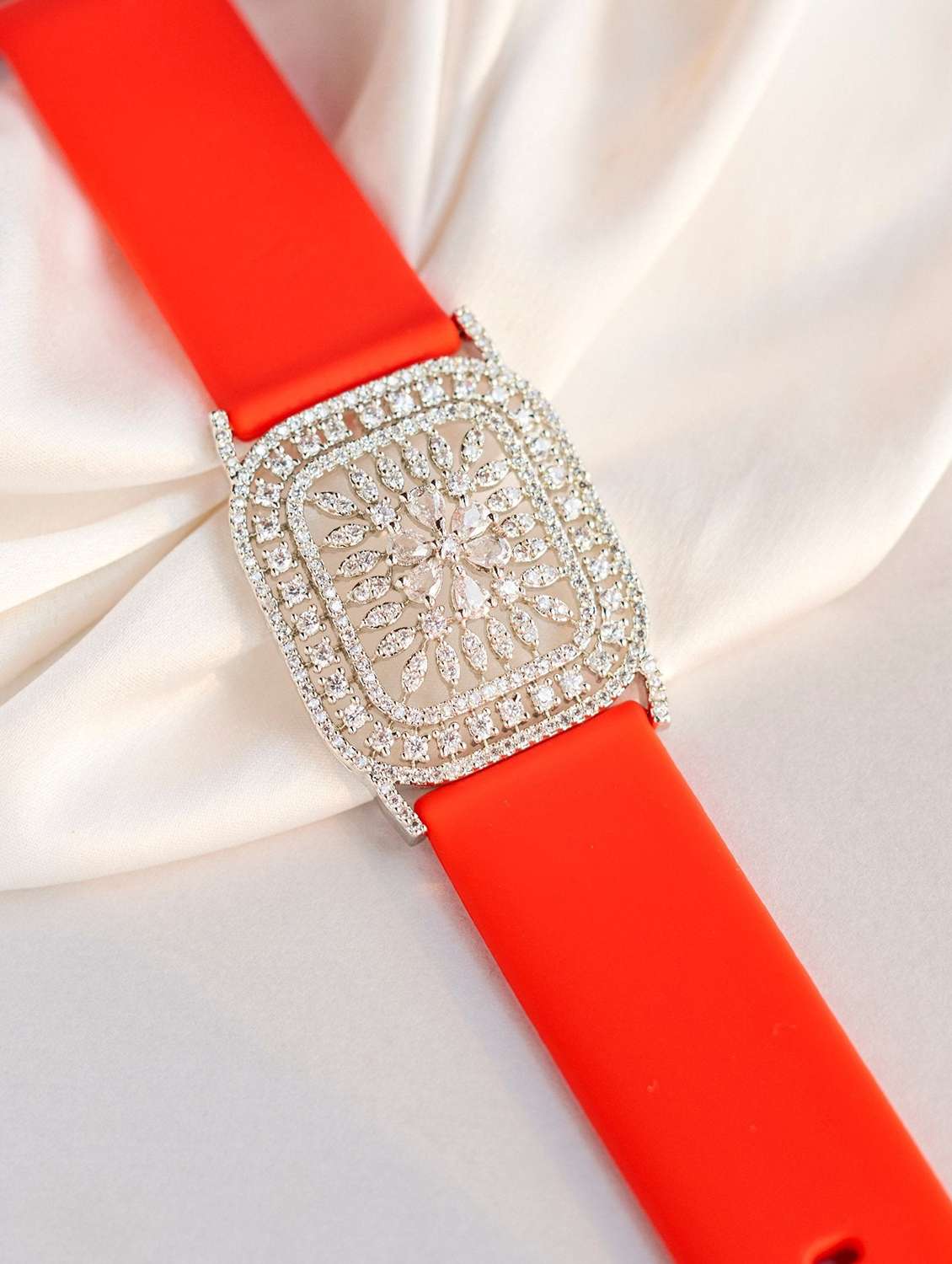 artificial stones studded antique wraparound bracelet