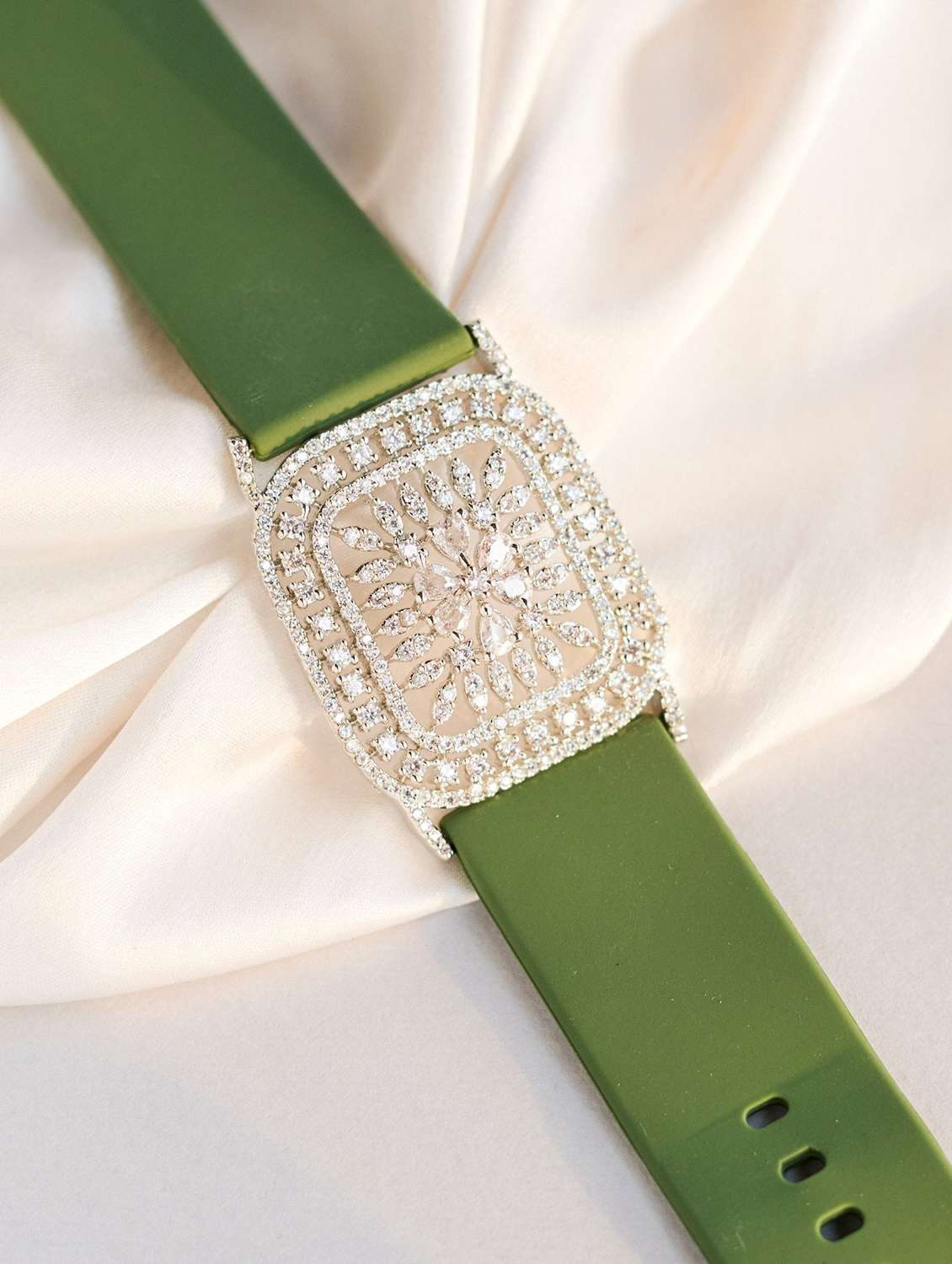 artificial stones studded antique wraparound bracelet