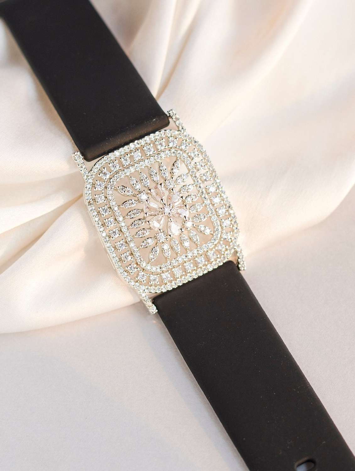 artificial stones studded antique wraparound bracelet