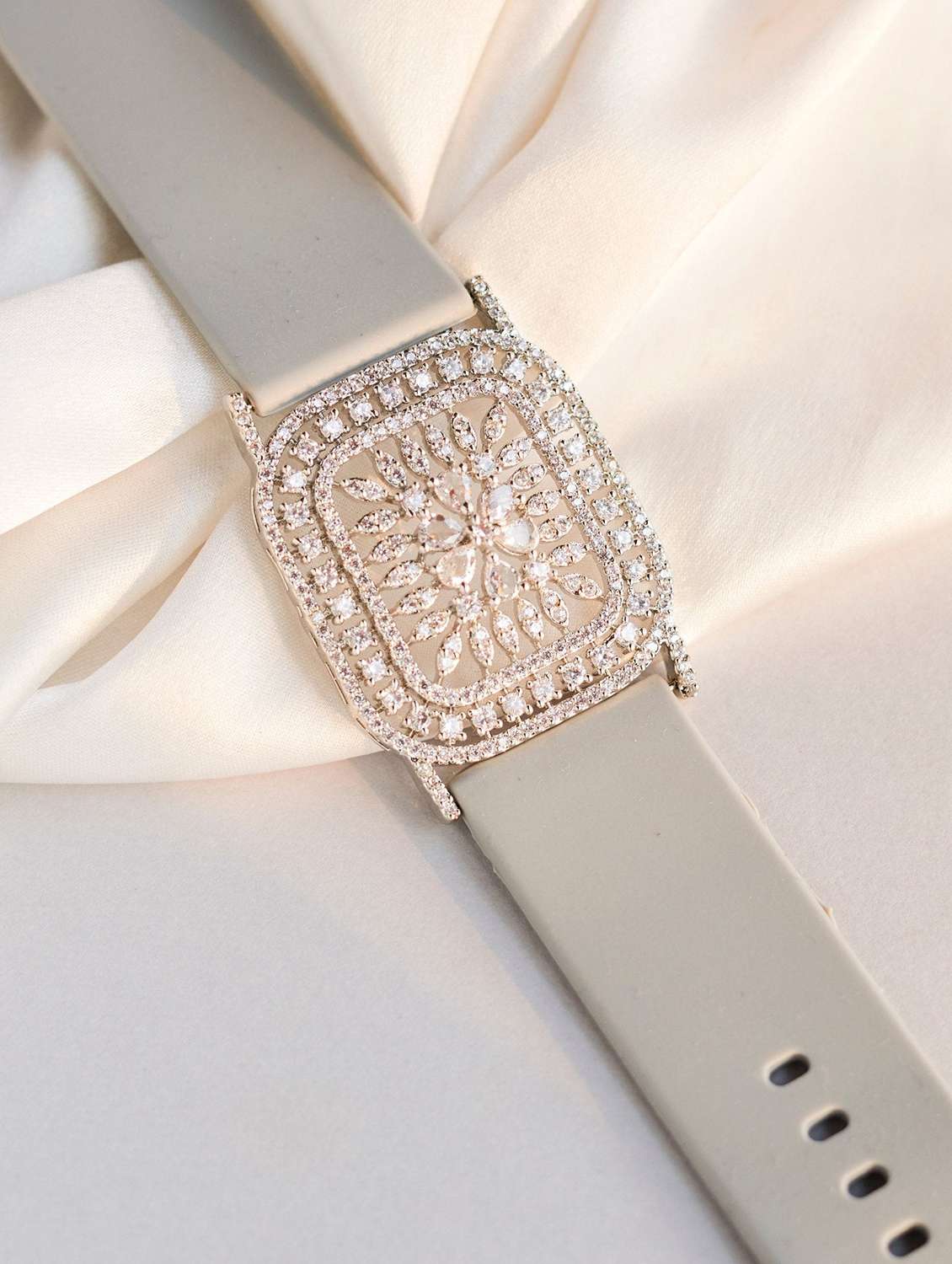 artificial stones studded antique wraparound bracelet