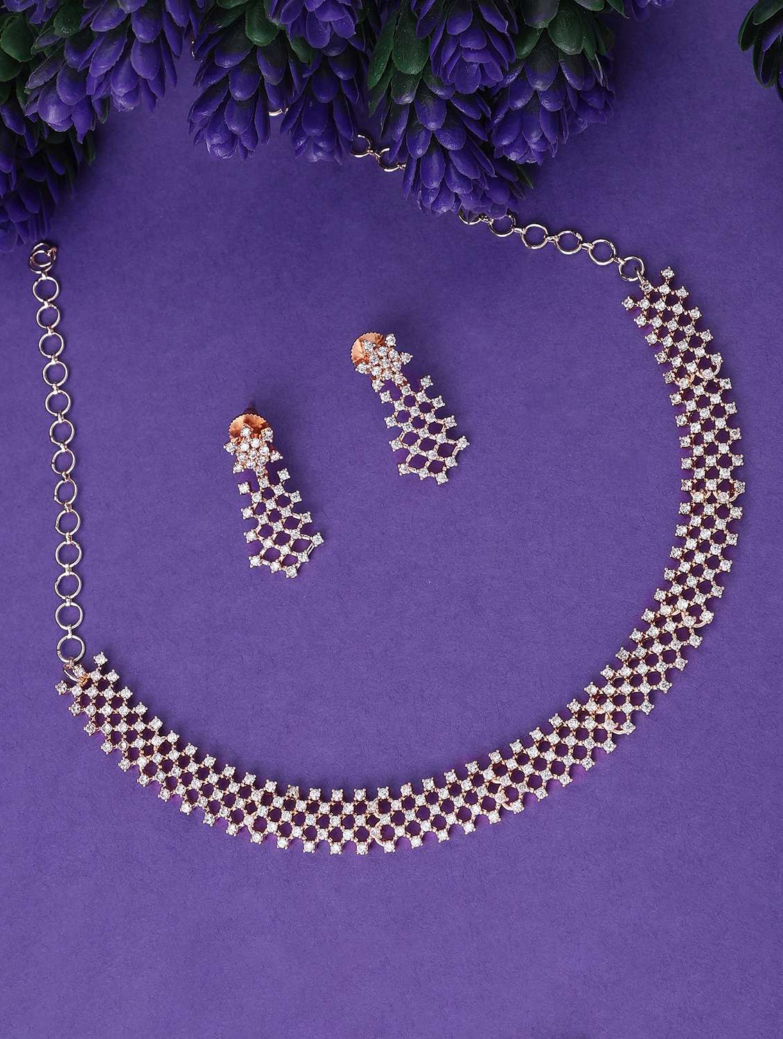 gold-plated stone-studded handcrafted jewellery set