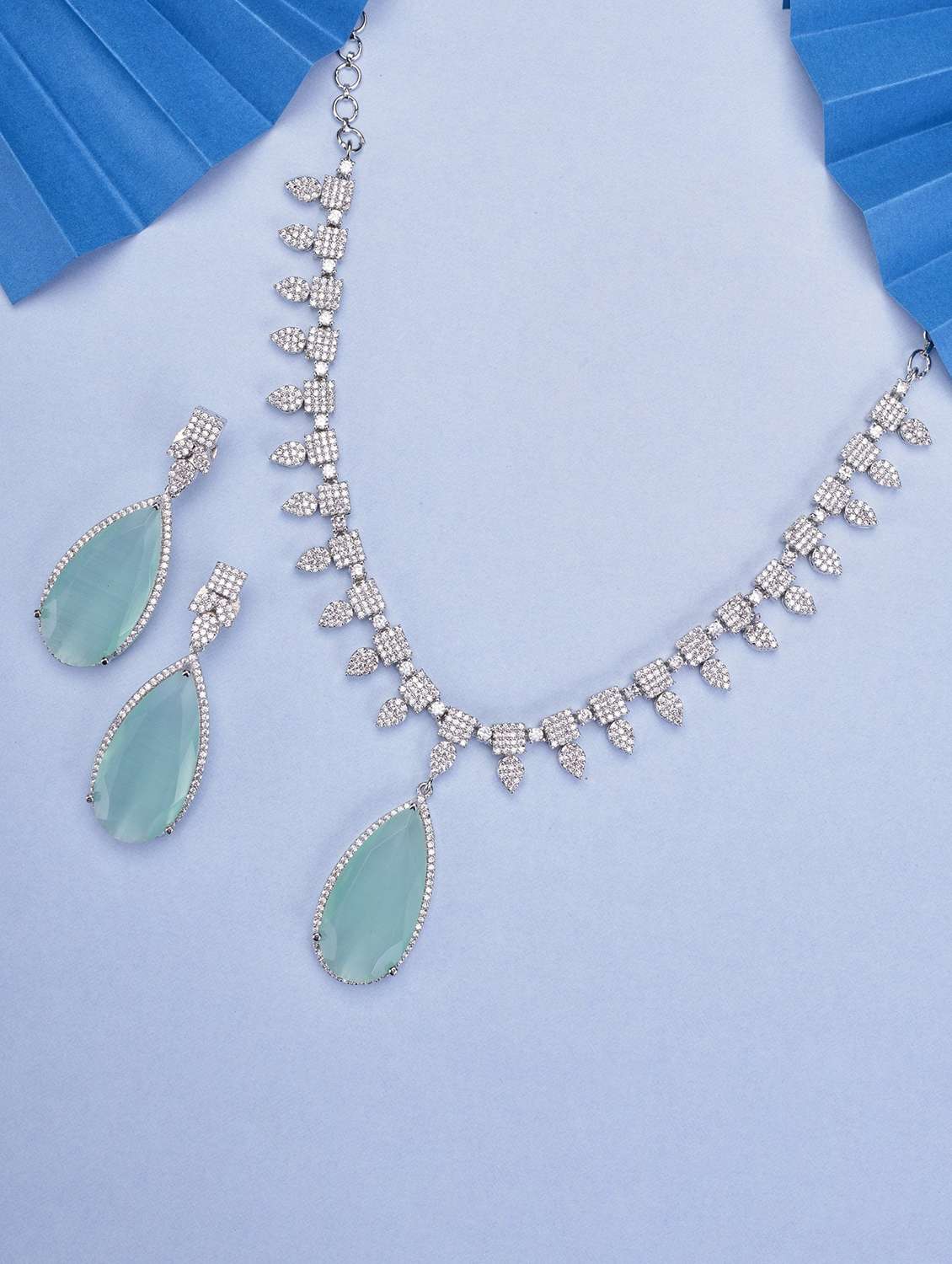 women ruby necklace and earring set