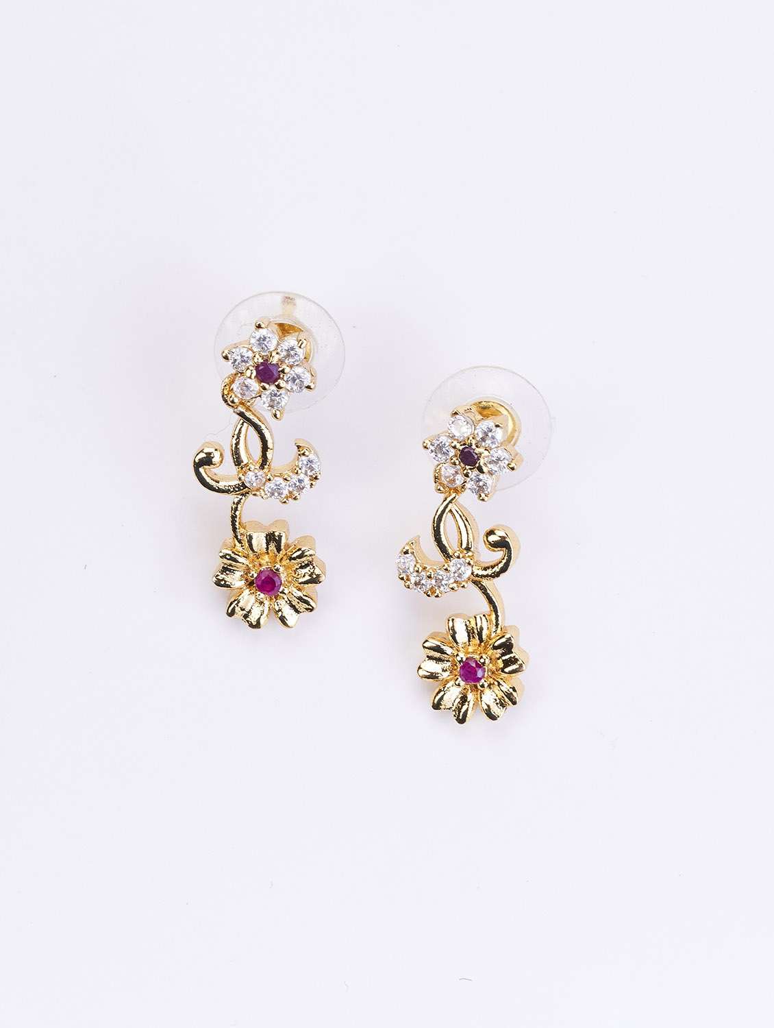 women stone studded necklace and earring set - 22278014 -  Standard Image - 3